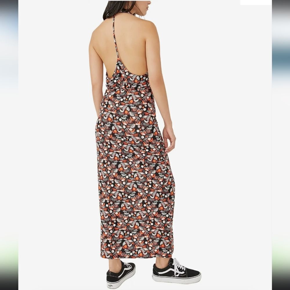 Free People Women's Midi V neck Daria Dress with high thigh slit Size XS… - Picture 8 of 13